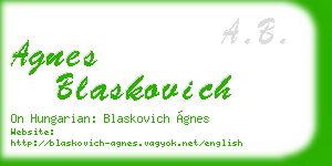 agnes blaskovich business card
